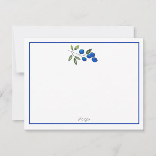 Handtekening blauwe bosbessen 2 notitiekaartje