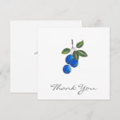 Handtekening blauwe bosbessen 3 bedankkaart (Voorkant / Achterkant)