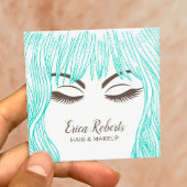 Handtekening Blauwgroen hair Girl Beauty Salon App Afsprakenkaartje