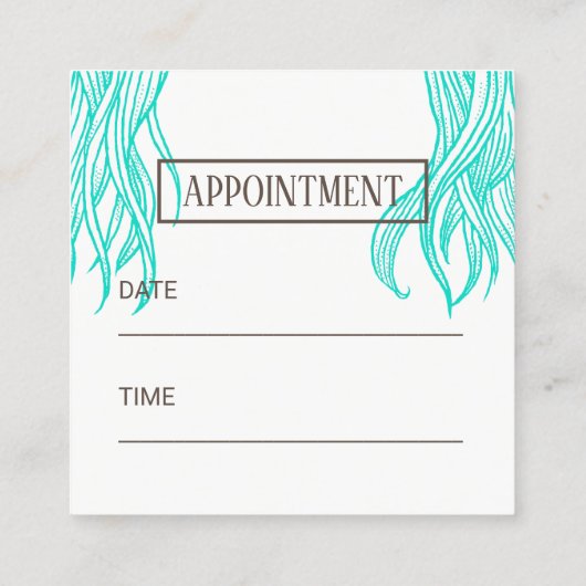 Handtekening Blauwgroen hair Girl Beauty Salon App Afsprakenkaartje (Achterkant)