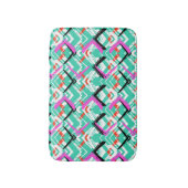 Handtekening Blauwgroen Zig Zag Patroon Badmat (Voorkant Verticaal)