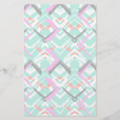 Handtekening Blauwgroen Zig Zag Patroon Briefpapier (Voorkant)