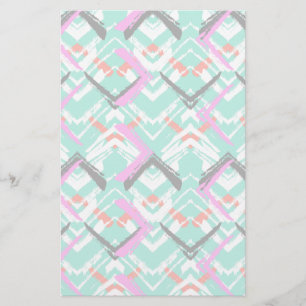 Handtekening Blauwgroen Zig Zag Patroon Briefpapier
