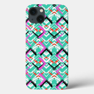 Handtekening Blauwgroen Zig Zag Patroon Case-Mate iPhone Case