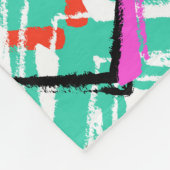 Handtekening Blauwgroen Zig Zag Patroon Fleece Deken (Hoek)