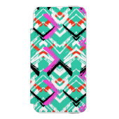 Handtekening Blauwgroen Zig Zag Patroon Incipio iPhone Portemonnee Hoesje (Voorkant Agenda)