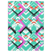 Handtekening Blauwgroen Zig Zag Patroon Klembord (Achterkant)