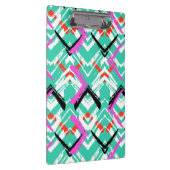 Handtekening Blauwgroen Zig Zag Patroon Klembord (Rechts)