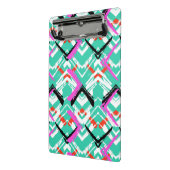 Handtekening Blauwgroen Zig Zag Patroon Mini Klembord (Angled2)