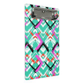 Handtekening Blauwgroen Zig Zag Patroon Mini Klembord (Schuin)