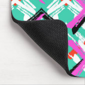 Handtekening Blauwgroen Zig Zag Patroon Muismat (Hoek)