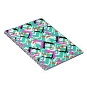 Handtekening Blauwgroen Zig Zag Patroon Notitieboek (Rechterzijde)