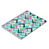 Handtekening Blauwgroen Zig Zag Patroon Notitieboek (Linkerzijde)