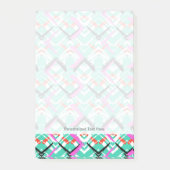 Handtekening Blauwgroen Zig Zag Patroon Post-it® Notes (Voorkant)