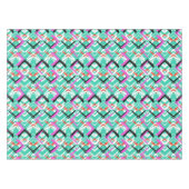 Handtekening Blauwgroen Zig Zag Patroon Tafelkleed (Voorkant (Horizontaal))