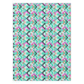 Handtekening Blauwgroen Zig Zag Patroon Tafelkleed (Voorkant)