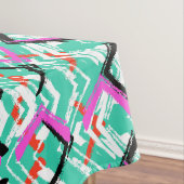 Handtekening Blauwgroen Zig Zag Patroon Tafelkleed (Voorbeeld)