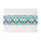 Handtekening Blauwgroen Zig Zag Patroon Uitnodigingen Wikkel (Achterkant Voorbeeld)