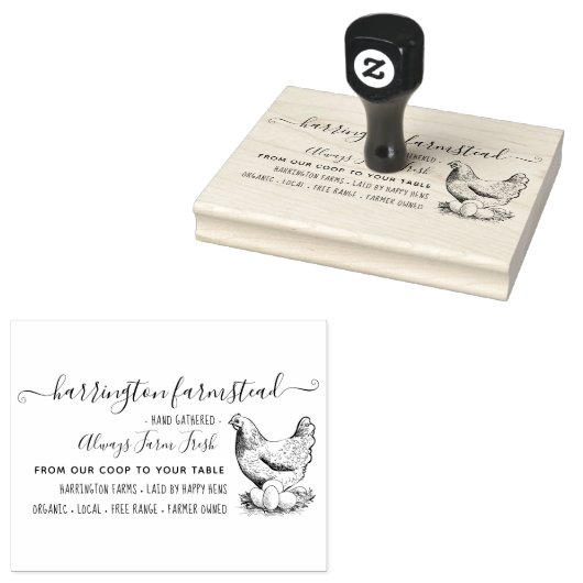 Handtekening Boerderij Verse eieren - Kartonnen do Rubberstempel (Gestempeld)