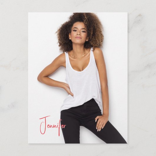 Handtekening Briefkaart QR Code Actor Model Promo  (Voorkant)