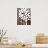 handtekening bruiloft gastenboek roze hout poster (Keuken)