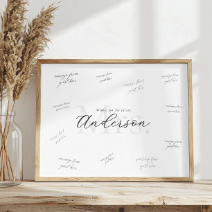 Handtekening bruiloftgasten poster