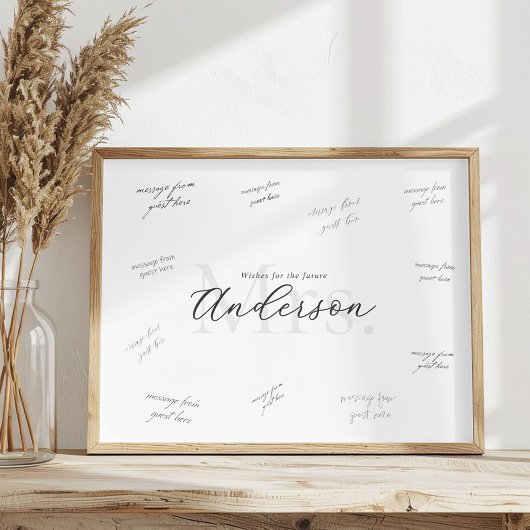 Handtekening bruiloftgasten poster