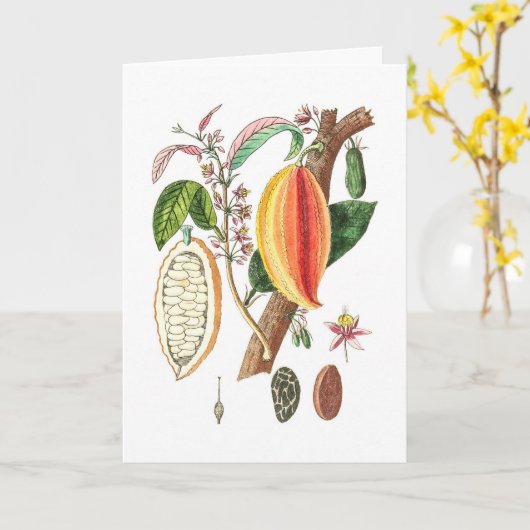 Handtekening Cacao - kunst Kaart (Gele Bloem)
