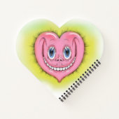 Handtekening Cartoon glimlachend luiroze I hart Notitieboek (Achterkant)