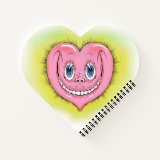 Handtekening Cartoon glimlachend luiroze I hart Notitieboek (Achterkant)