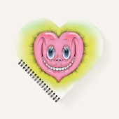 Handtekening Cartoon glimlachend luiroze I hart Notitieboek (Voorkant)