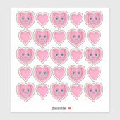 Handtekening Cartoon glimlachend luiroze I hart Sticker (Vel)