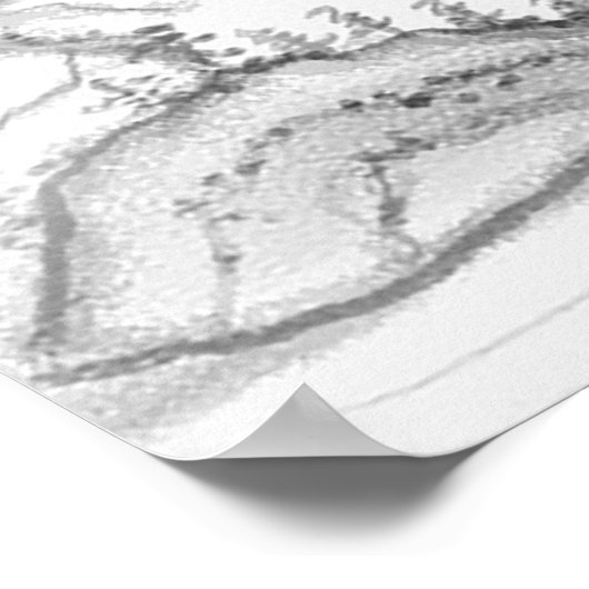 Handtekening Chinese stijllandschap Poster (Hoek)