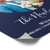 Handtekening Cocktail Foto Marineblauwe Trouw Bar Poster (Hoek)