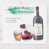 Handtekening Cocktail Recept Bruiloft Favor Label Likeurfles Etiket (Enkel label)