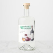 Handtekening Cocktail Recept Bruiloft Favor Label Likeurfles Etiket (Voorkant)