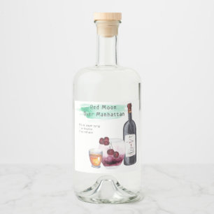 Handtekening Cocktail Recept Bruiloft Favor Label Likeurfles Etiket