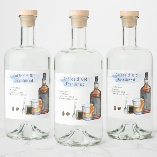 Handtekening Cocktail Recept Bruiloft Favor Label Likeurfles Etiket (Flessen)