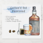 Handtekening Cocktail Recept Bruiloft Favor Label Likeurfles Etiket (Enkel label)