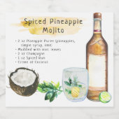 Handtekening Cocktail Recept Bruiloft Favor Label Likeurfles Etiket (Enkel label)