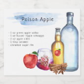 Handtekening Cocktail Recept Bruiloft Favor Label Likeurfles Etiket (Enkel label)