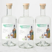 Handtekening Cocktail Recept Bruiloft Favor Label Likeurfles Etiket (Flessen)