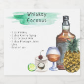 Handtekening Cocktail Recept Bruiloft Favor Label Likeurfles Etiket (Enkel label)