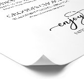 Handtekening Cocktails Chic Zwarte Script Poster (Hoek)