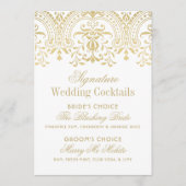 Handtekening Cocktails Elegant Gold Vintage Weddin (Voorkant)