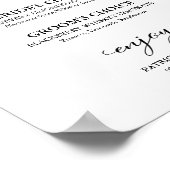 Handtekening Cocktails Elegant Wedding Sign Poster (Hoek)