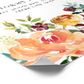 Handtekening Cocktails Herfst Bloemige Trouwbar Me Poster (Hoek)