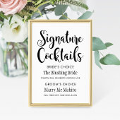 Handtekening Cocktails Modern Black Script Weddens