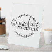 Handtekening Cocktails Pedestal Sign Reclamebord Met Voetstuk (Insitu)