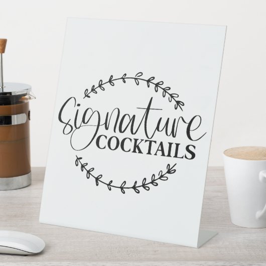 Handtekening Cocktails Pedestal Sign Reclamebord Met Voetstuk (Insitu)
